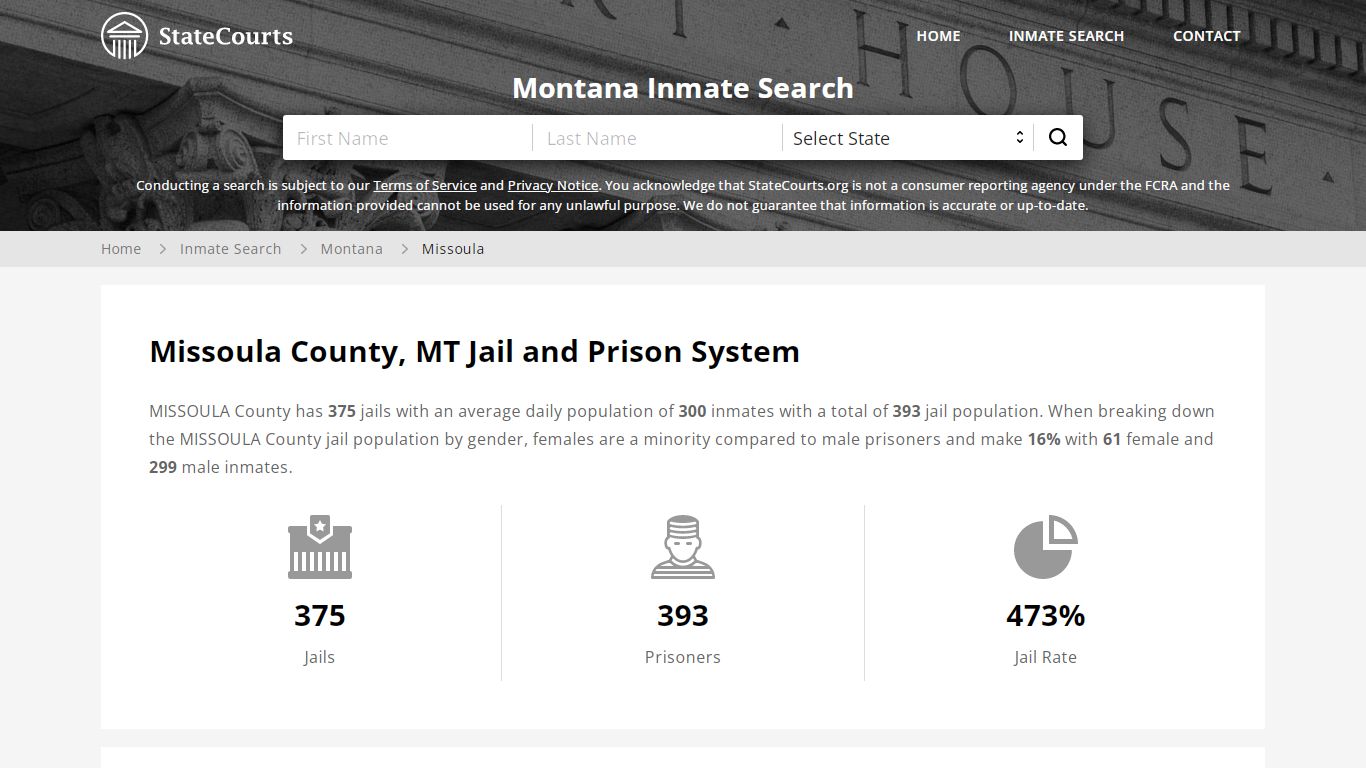 Missoula County, MT Inmate Search - StateCourts