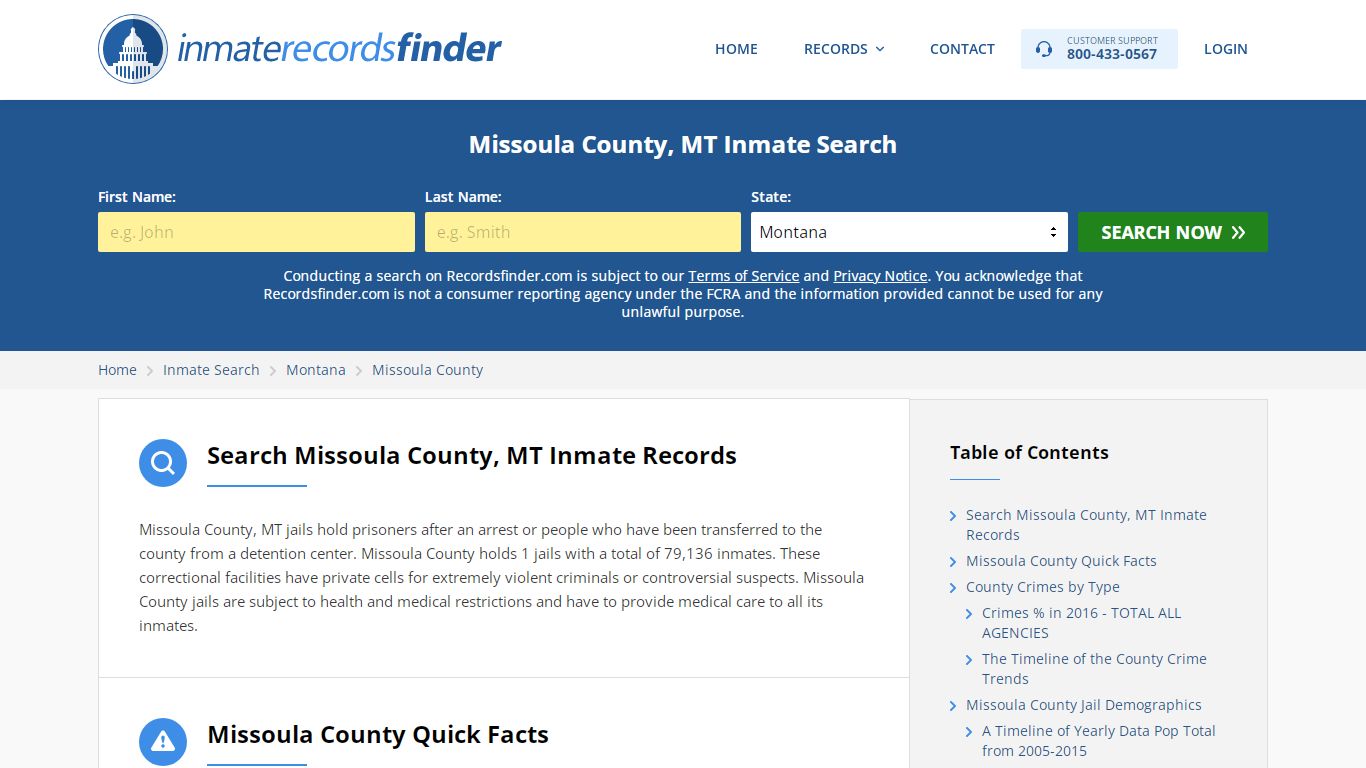 Missoula County, MT Inmate Lookup & Jail Records Online